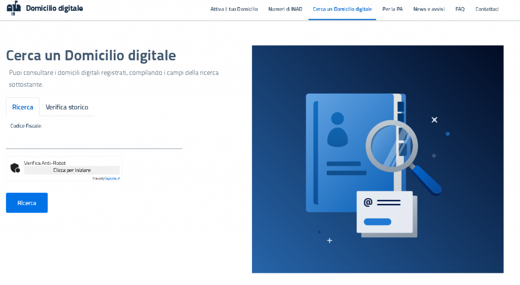 inad ricerca pec massiva privati